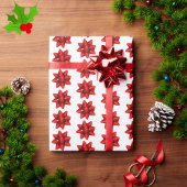 Fun Red Bows Pattern op White Background Cadeaupapier