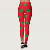 Fun Red- en Green Bow-kerstLeggings Leggings (Achterkant)
