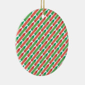 Fun Red en Green Holiday Crayon Pattern Keramisch Ornament (Rechts)