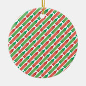 Fun Red en Green Holiday Crayon Pattern Keramisch Ornament (Voorkant)