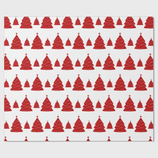 Fun Red- en White-kerstboom Cadeaupapier (Vlak)