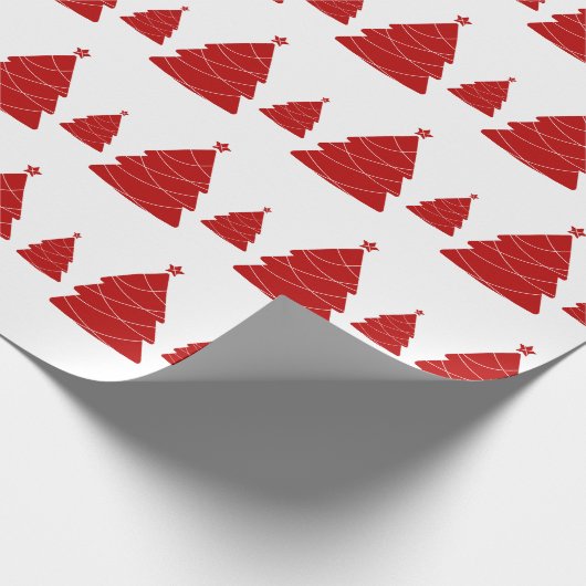 Fun Red- en White-kerstboom Cadeaupapier (Hoek)