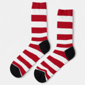 Fun Red en White Stripes Kerstmis Sokken (Links)