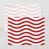 Fun Red en White Wavy Lines Stripes Patrooncadeaus Briefkaart (Voorkant / Achterkant)