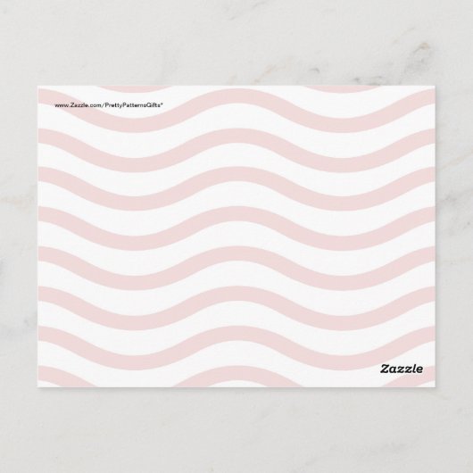 Fun Red en White Wavy Lines Stripes Patrooncadeaus Briefkaart (Achterkant)