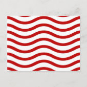 Fun Red en White Wavy Lines Stripes Patrooncadeaus Briefkaart (Voorkant)