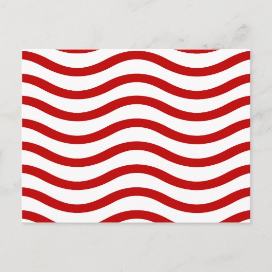 Fun Red en White Wavy Lines Stripes Patrooncadeaus Briefkaart (Voorkant)