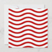 Fun Red en White Wavy Lines Stripes Patrooncadeaus Kaart (Achterkant)