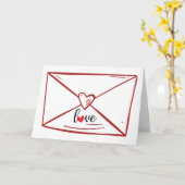 Fun Red Envelope Heart Love Kaart (Gele Bloem)