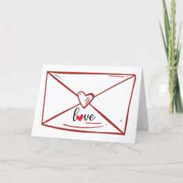 Fun Red Envelope Heart Love Kaart
