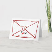 Fun Red Envelope Heart Love Kaart (Voorkant)