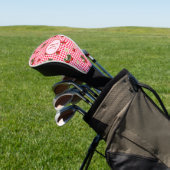 Fun Red Gingham Aardbeien Custom Monogram Golfheadcover (Insitu)
