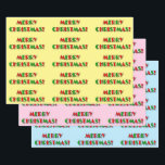 Fun Red & Green Art Deco Style "MERRY CHRISTMAS!" Inpakpapier Vel<br><div class="desc">Dit leuke papierontwerp is uitgerust met het groetbericht "MERRY CHRISTMAS!" met de letters rood of groen gekleurd en met een kunstdeco geïnspireerd opmaakmodel. Zo'n pakpapier kan gebruikt worden bij het verpakken van cadeautjes om kerst te vieren.</div>