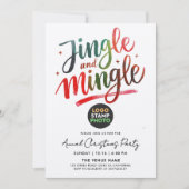 Fun Red Green Christmas Company Logo Brush Script Kaart (Voorkant)
