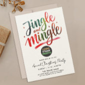 Fun Red Green Christmas Company Logo Brush Script Kaart