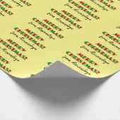 Fun Red & Green "MERRY CHRISTMAS!", aangepaste naa Cadeaupapier (Hoek)