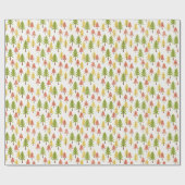 Fun Red Green Yellow Abstract Pine Tree Patroon Cadeaupapier (Vlak)