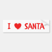 Fun Red kerst I Love Santa Heart Bumpersticker (Voorkant)