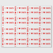 Fun Red kerst I Love Santa Heart Cadeaupapier (Vlak)