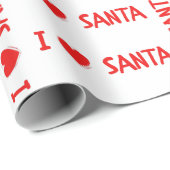 Fun Red kerst I Love Santa Heart Cadeaupapier (Rol Hoek)