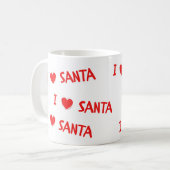 Fun Red kerst I Love Santa Heart Koffiemok (Voorkant links)