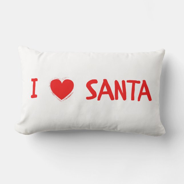 Fun Red kerst I Love Santa Heart Kussen (Voorkant)