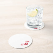 FUN! Red Lipstick Prints Napkins Ronde Kartonnen Onderzetter (Insitu)