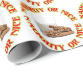 Fun Red Naughty of Nice Milk and Cookies Gift Wrap Cadeaupapier (Rol Hoek)