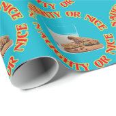 Fun Red Naughty of Nice Milk and Cookies Gift Wrap Cadeaupapier (Rol Hoek)