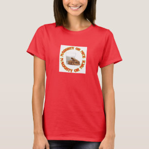 Fun Red Naughty of Nice Milk and Cookies T-shirt