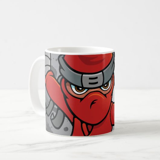 Fun Red Ninja-ontwerp Koffiemok (Voorkant links)