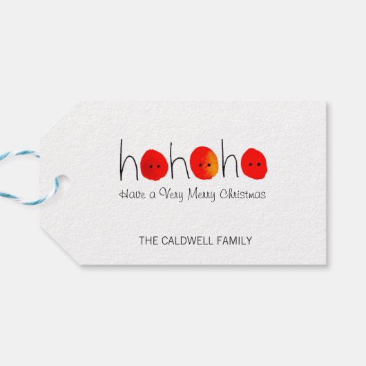 Fun Red Nose Ho Ho Kerstmis Cadeaulabel (Achterkant Horizontaal)