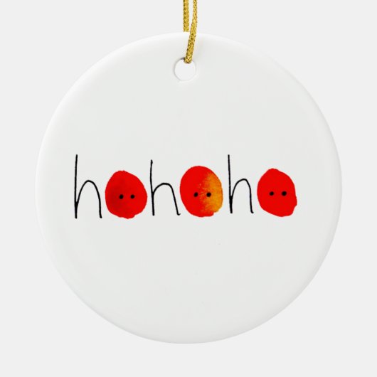 Fun Red Nose Ho Ho Kerstmis Keramisch Ornament (Voorkant)