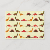 Fun Red Oranje en Green Dinosaur Pattern Visitekaartje (Achterkant)