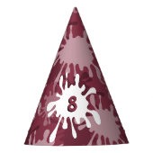 Fun Red Painting Splatter 8th Birthday Paper Feesthoedjes (Voorkant)