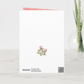 Fun Red Pset Script Red Berry kerst Feestdagen Kaart (Achterkant)