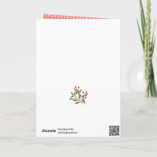 Fun Red Pset Script Red Berry kerst Feestdagen Kaart (Achterkant)