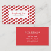 Fun Red Realistic Raspberry Pattern Visitekaartje (Voorkant / Achterkant)