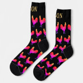 Fun Red Rooster Socks with Custom Name Sokken (Links)