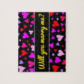 Fun Red, Roze, Paars en Magenta Hearts Patroon Legpuzzel (Verticaal)