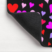 Fun Red, Roze, Paars en Magenta Hearts Patroon Muismat (Hoek)