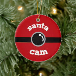 Fun Red Santa Cam kerstboomkeramiek Keramisch Ornament