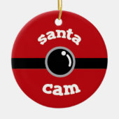 Fun Red Santa Cam kerstboomkeramiek Keramisch Ornament (Voorkant)