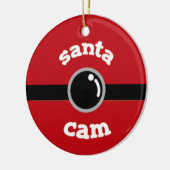 Fun Red Santa Cam kerstboomkeramiek Keramisch Ornament (Links)
