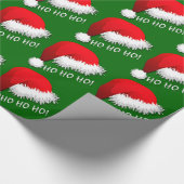 Fun Red Santa Claus Pet HOHOHO Cadeaupapier (Hoek)
