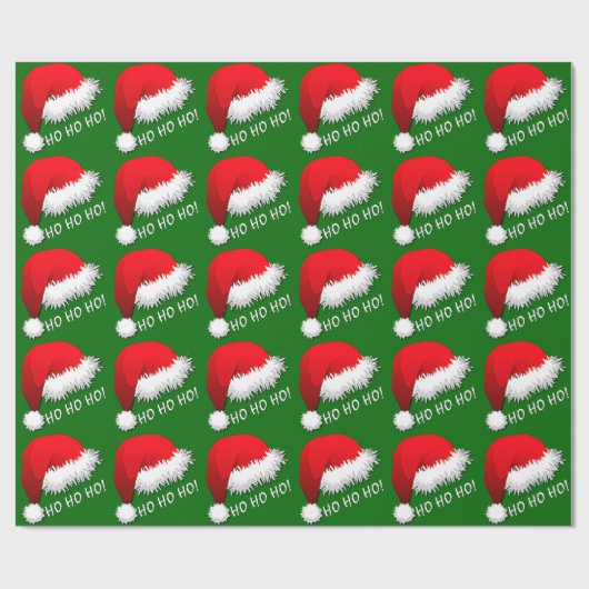Fun Red Santa Claus Pet HOHOHO Cadeaupapier (Vlak)