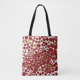 Fun Red Stippen Splotchy Abstracte stijl Tote Bag