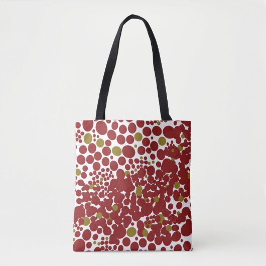 Fun Red Stippen Splotchy Abstracte stijl Tote Bag (Voorkant)