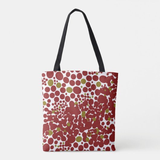 Fun Red Stippen Splotchy Abstracte stijl Tote Bag (Achterkant)