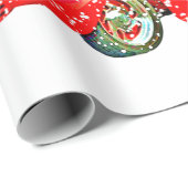 Fun Red Truck Snowmen, Dog Kerstmis Cadeaupapier (Rol Hoek)